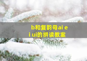 b和复韵母ai ei ui的拼读教案